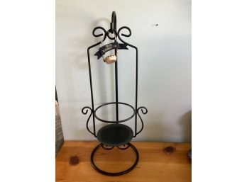 Metal Candle Holder With 'fresh Blueberry Pie' Hanging