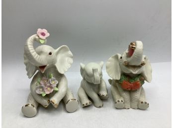Lenox Elephant Porcelain Figurines - Set Of 3
