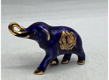 Limoges Blue/gold Elephant Figurine