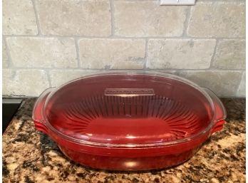 Kitchen Aid Microwave 3-PC Steamer Cooker With Lid Oval Casserole Dish