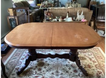 Wood Dining Room Table With 2 Leaves
