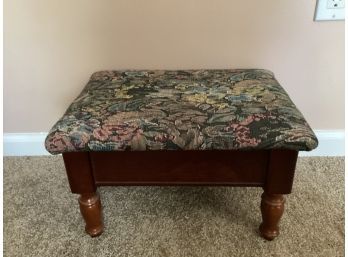 Fabric Covered Wood Foot Rest With Storage