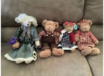 Bear Plush Dolls - Assorted Set Of 4