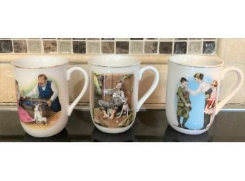 Norman Rockwell Mugs - Set Of 3