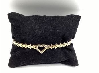 14K Yellow Gold Heart-shaped Bracelet /6.9 Grams