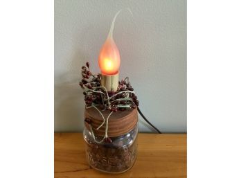 Electric Candle-light With Glass Jar Table Decor