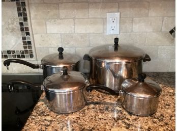 Farberware Stainless Steel Pots With Lids - Set Of 4