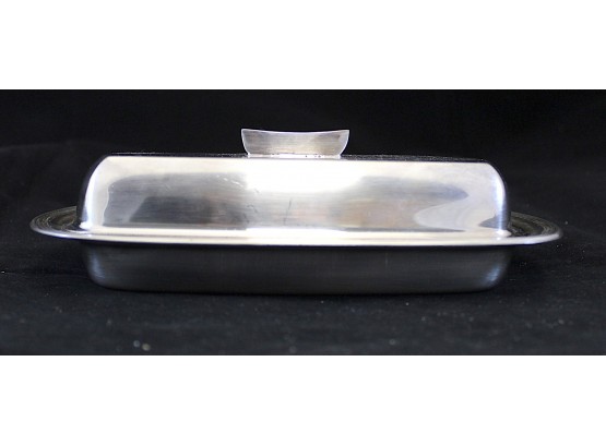 Vintage F.B. Rogers Silver Co. 1996 Silverplate Butter Dish With Glass Insert (O126)
