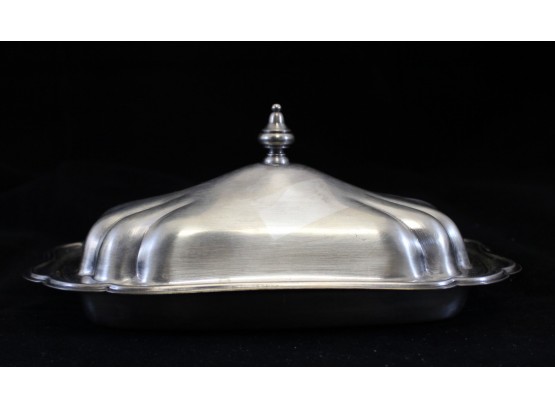 Silverplate Butter Dish With Glass Insert (O127)