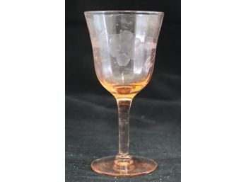 10 VINTAGE STEMMED PINK DEPRESSION GLASS ELEGANT WINE GLASSES 4.5' (Y184)