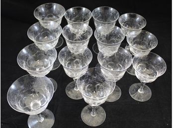 14pc Assorted Corbett Crystal Glassware (Y185)