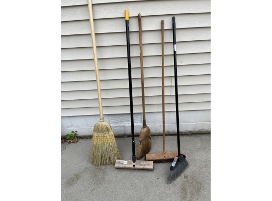 Assorted Lot Of Brooms - 5 Total