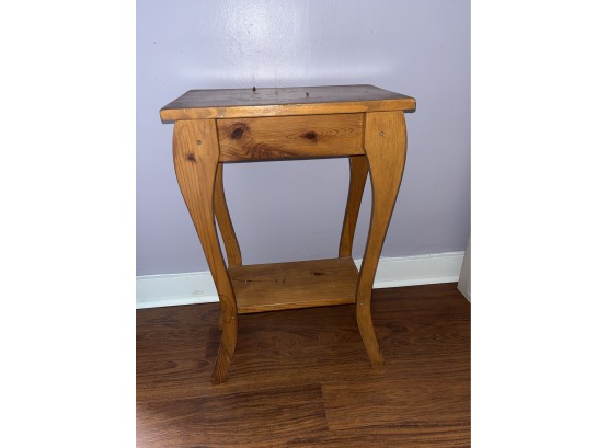 Solid Wood Accent End Table With Shelf
