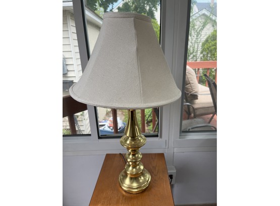 Polished Brass Felted Base Table Lamp