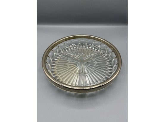 Silver Plated Cut Glass Sectional Dish