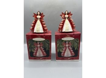 1997 Mattel Keepsake Ornament Holiday Barbie Collectors Series Ornaments - 2 Total