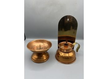 Copper Candle Holders - 2 Total