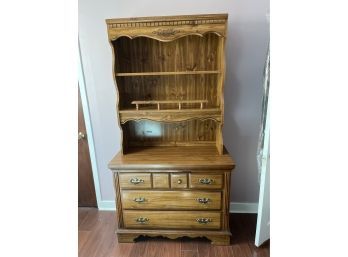 Bassett Solid Wood Hutch With 3 Drawers
