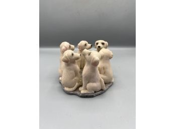 2002 CCI Resin Dog Style Candle Holder With Felted Base