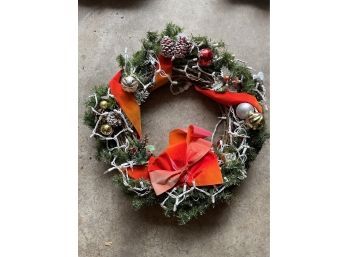 Decorative Lighted Faux Christmas Wreath
