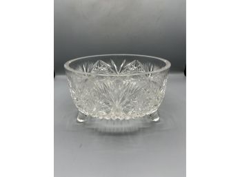 Cut Glass Footed Decorative Bowl
