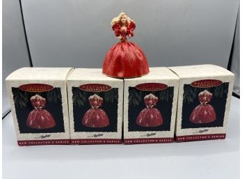 1993 Mattel Keepsake Ornament Holiday Barbie Collectors Series Ornaments - 4 Total
