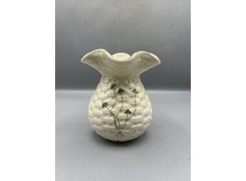 1998 Lefton #11945 Hand Painted Shamrock Pattern Bud Vase