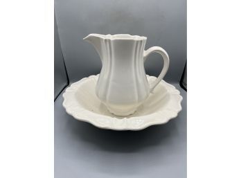 Handcrafted Ceramic Pitcher With Serving Bowl - Made In California USA - #H17 / #2