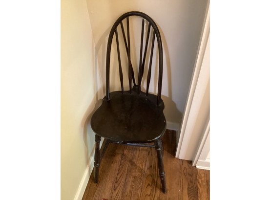 Antique Black Spindle Wood Accent Chair