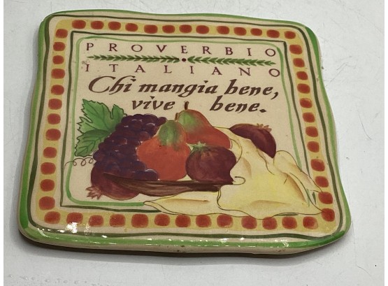 The Cortopassi Family 'he Who Eats Well, Lives Well' Square Dish