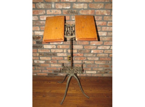 Victorian Copper Finished Cast Iron Book Stand