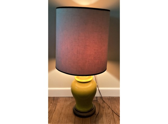Ceramic With Wood Base Table Lamp