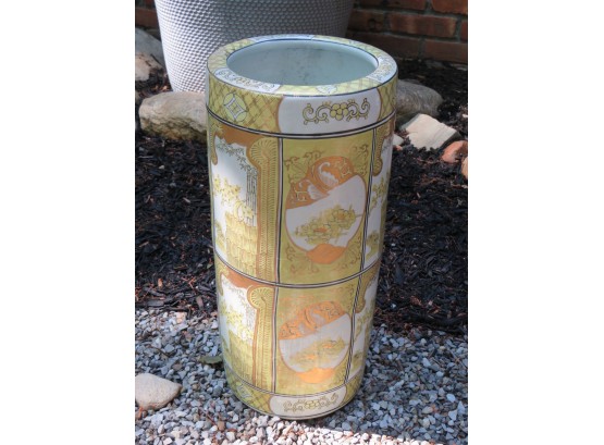 Gold Mari Hand-painted Japanese Floral Ceramic Umbrella Stand/holder