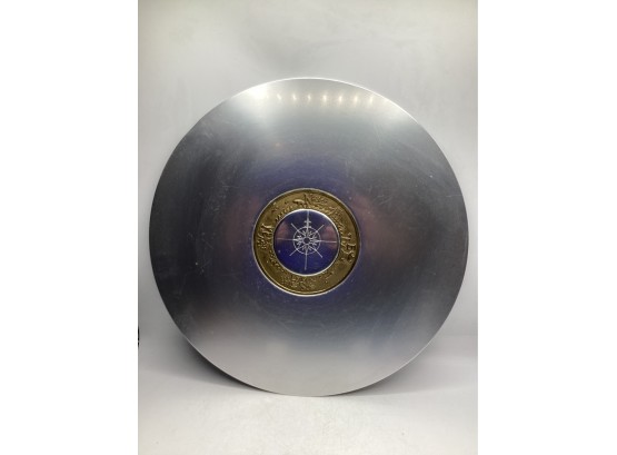 KENSINGTON Art Deco Aluminum & Brass Sundial Compass Tray