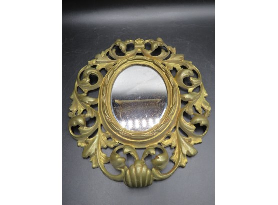 Brass Ornate Framed Oval Wall Mirror