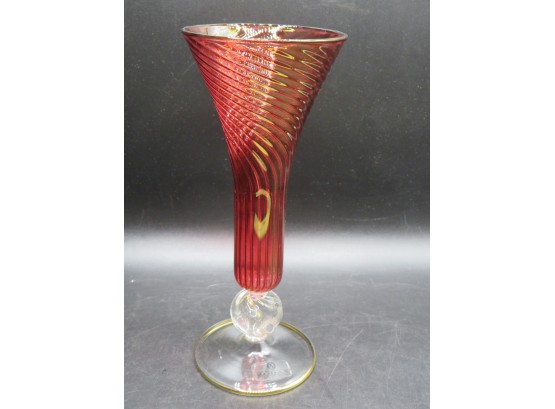 Zodax Red Swirl Glass Bed Vase