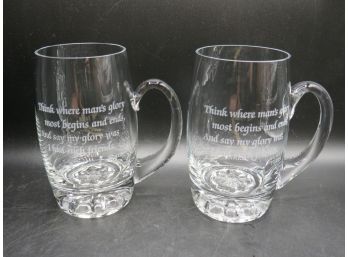 Yeats Quoted Glass Mugs - Set Of 2