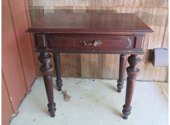 Wood Side Table With Drawer