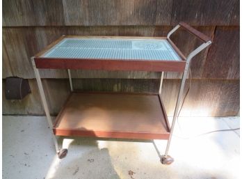 Salton Heated Hot-tray Two Tiered Serving Cart Plug Attached