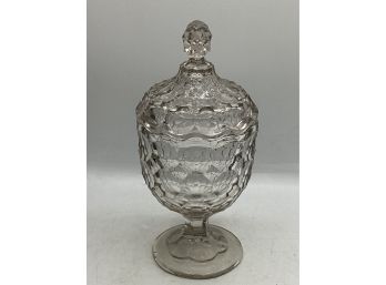 Footed Glass Candy Dish With Lid