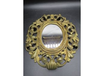 Brass Ornate Framed Oval Wall Mirror