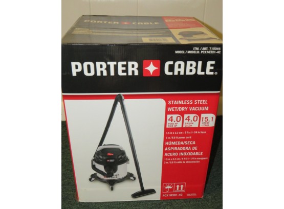 Porter Cable Stainless Steel 4 Gallon Wet/dry Vacuum - New In Box
