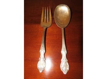 WM Rogers Extra Plate Serving Spoon & Serving Fork - Set Of 2