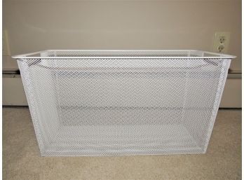 Elfa White Metal Wire/mesh Basket With Handles