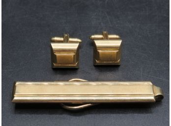 Hadley 1/20, 12K G.F. (gold Filled) Cuff Links & Tie Bar