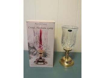 The American Crystal Collection Crystal Hurricane Lamp  In Original Box