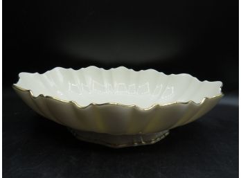 Lenox Oval Gold Trimmed Footed Scalloped Edge Bowl