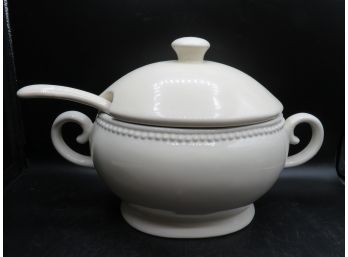 String Of Pearls Soup Tureen With Ladle
