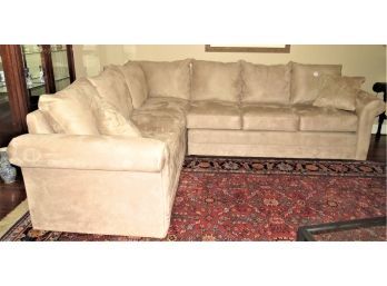 Hickory Hill Furniture Corp. 'the Yorktown Collection' Micro Suede Sectional Sofa With Throw Pillows
