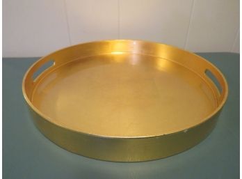Pottery Barn Gilt Round Handled Serving Tray
